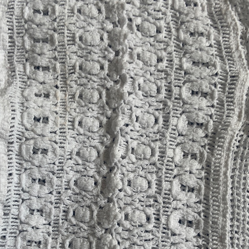 Seaspice White Peruvian Cotton Crochet Boho Top Size M - Picture 6 of 7